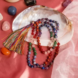 7 chakra round bead mala