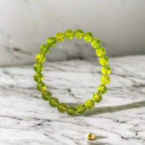 natural peridot crystal bracelet 8mm beads