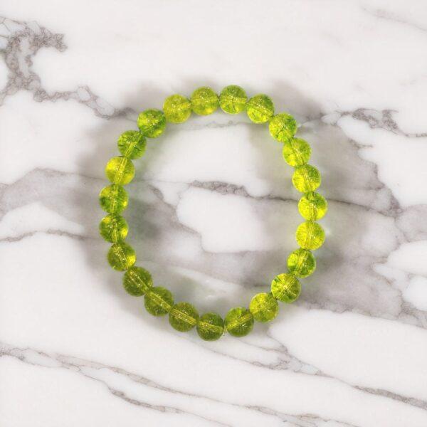 natural peridot crystal bracelet 8mm beads