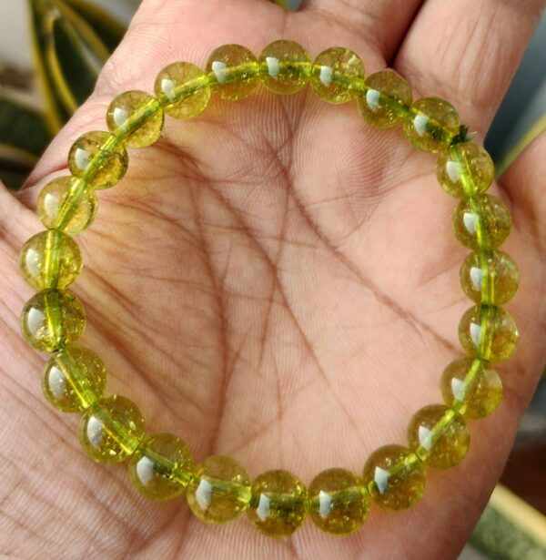 natural peridot crystal bracelet 8mm beads