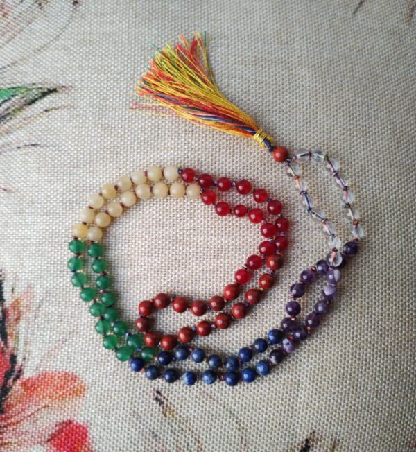 7 chakra round bead mala