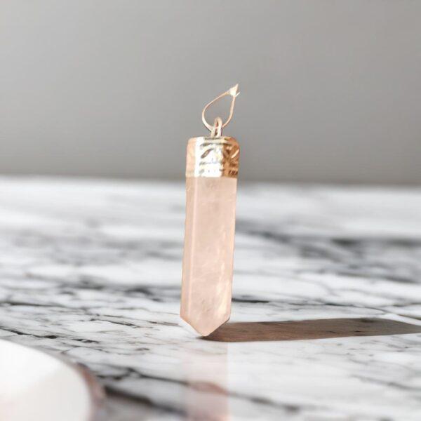 Rose quartz pendant nautral original rose quartz love