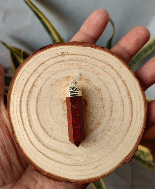 Red jasper pencil pendant