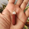 Red jasper crystal pencil pendant