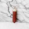 Red jasper crystal pencil pendant