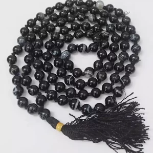 Black onyx mala natural black onyx stone