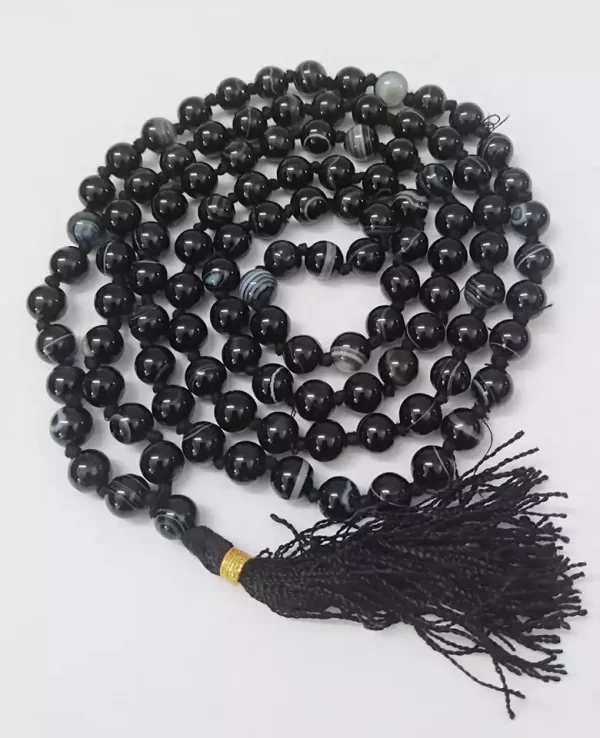 Black onyx mala natural black onyx stone