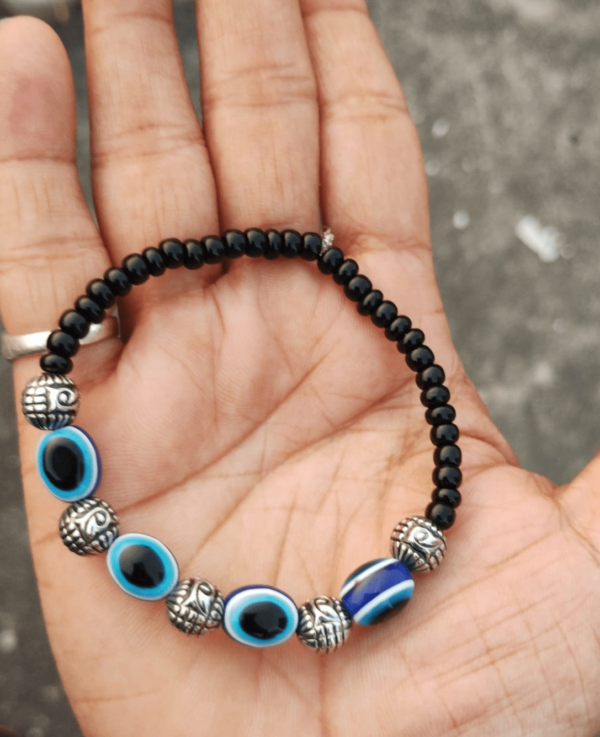 Nude Turquoise Marble Evil Eye Beaded Crystals Stack Elastic Bracelet –  Cenora Jewellery