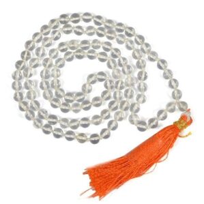 clear quartz sphatik mala