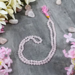 Rose quartz mala 6mm beads authentic rose quartz