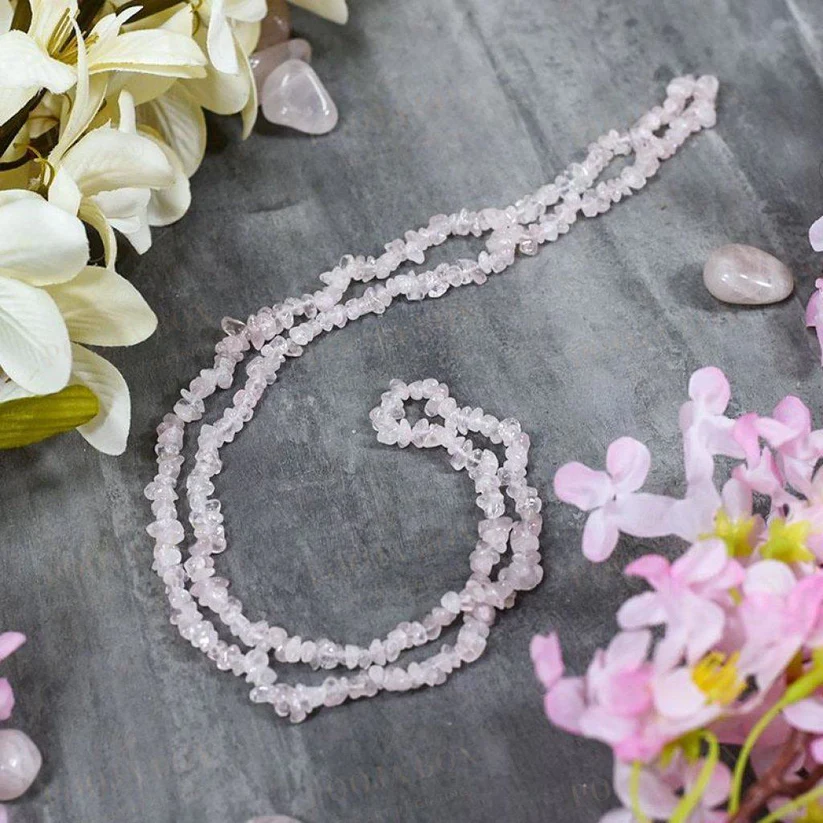 Rose quartz hot sale chip necklace