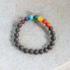 7 chakra crystal bracelet with lava stone