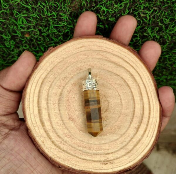 Tiger eye crystal pencil pendant