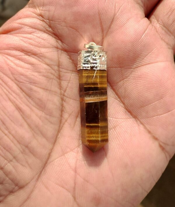 Tiger eye crystal pencil pendant