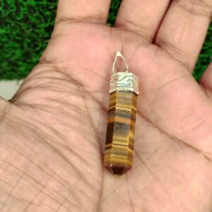 Tiger eye crystal pencil pendant