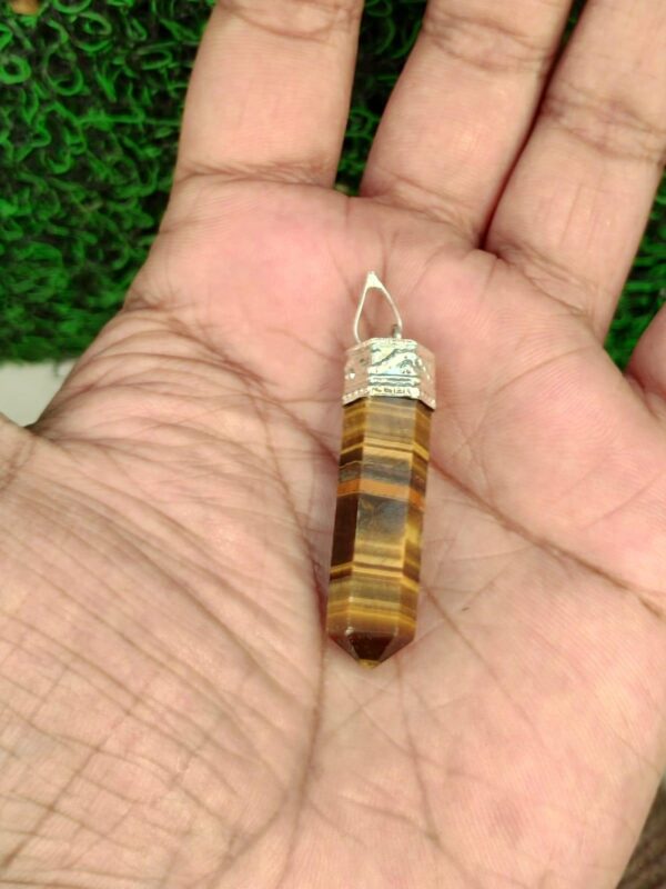 Tiger eye crystal pencil pendant