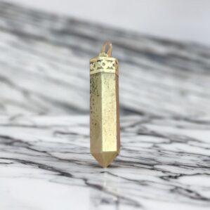 iron pyrite money pencil pendant