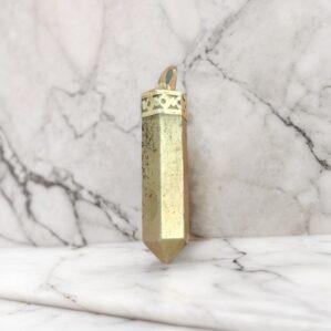 iron pyrite money pencil pendant