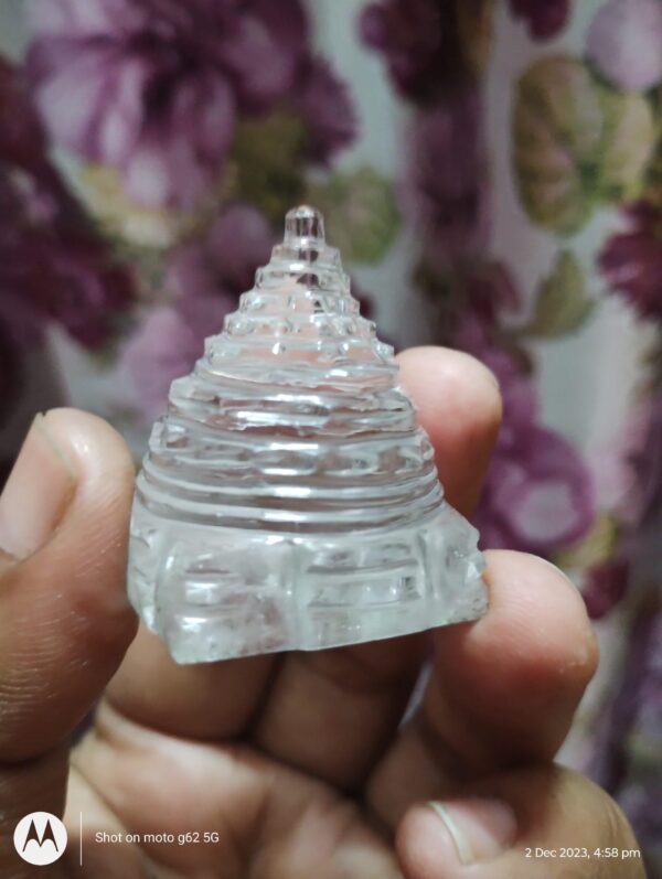 Sphatik clear quartz shri yantra