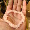 Rose quartz crystal chip bracelet