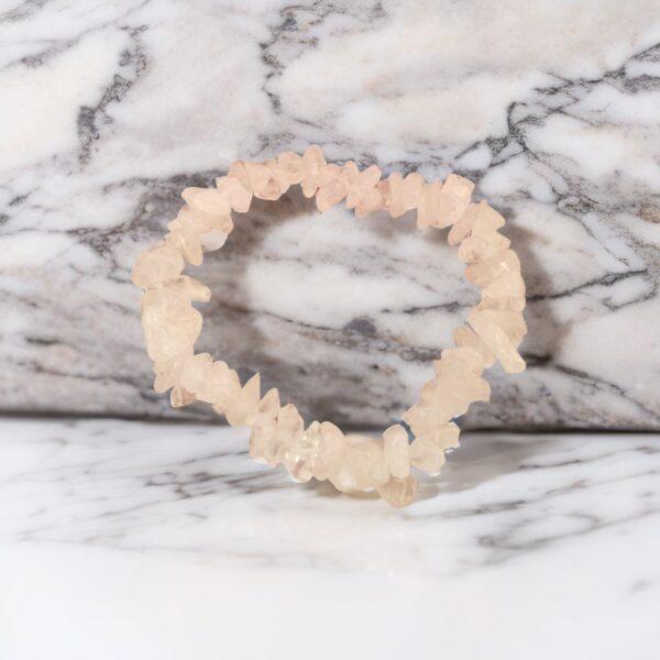 Rose quartz crystal chip bracelet