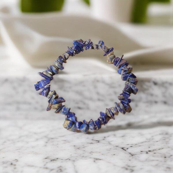 original lapis lazuli stretchable chip bracelet