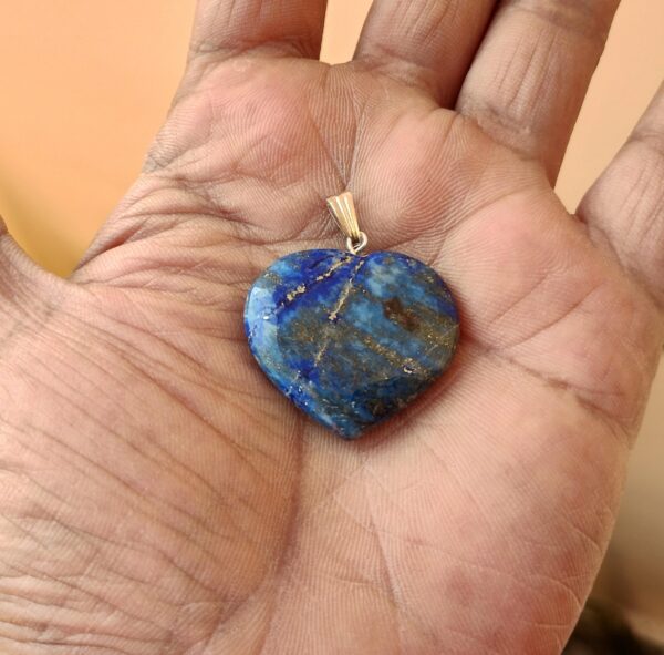 natural and original lapis lazuli crystal heart pendant