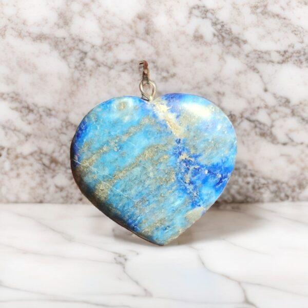 natural and original lapis lazuli crystal heart pendant