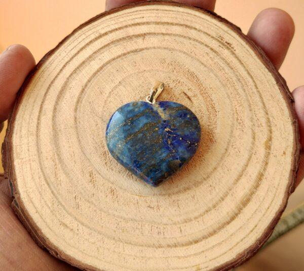 natural and original lapis lazuli crystal heart pendant
