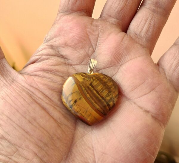 Natural tiger eye crystal heart pendant