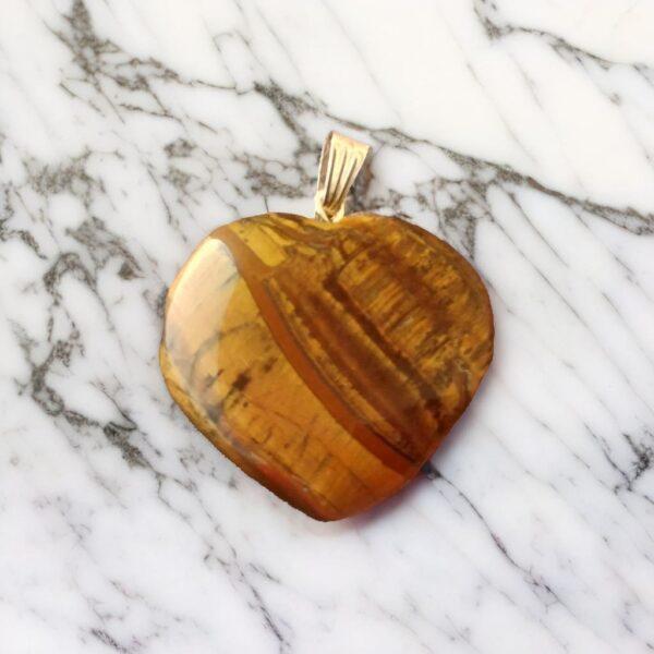 Natural tiger eye crystal heart pendant