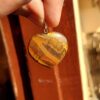 Natural tiger eye heart pendant