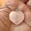 Natural and original rose quartz heart pendant