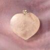 Natural and 100% original rose quartz crystal heart pendant