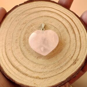 Natural and original rose quartz heart pendant