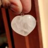 Natural and original rose quartz heart pendant