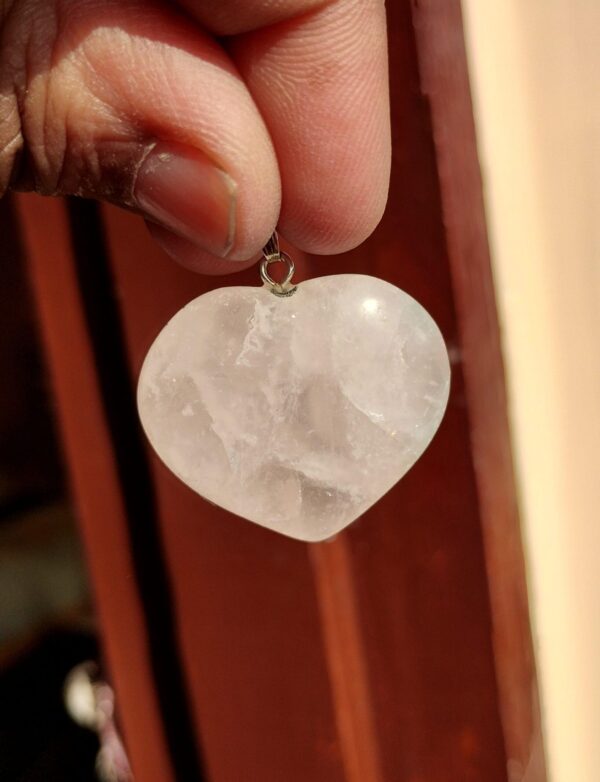 Natural and original rose quartz heart pendant