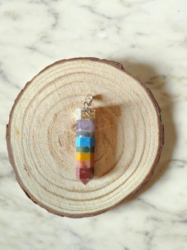 Original and natural 7 chakra pencil pendant