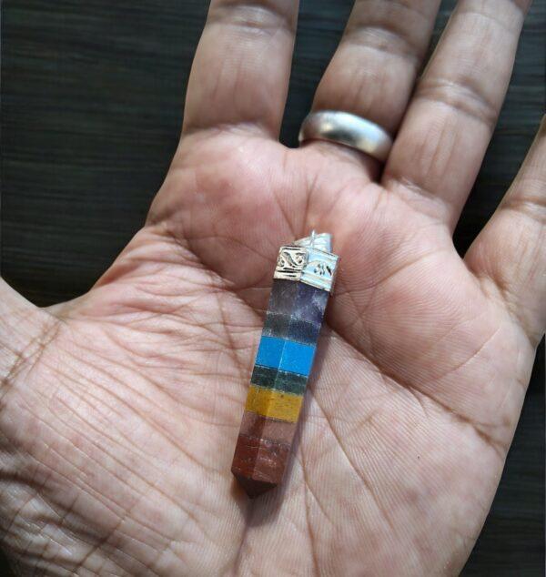 Original and natural 7 chakra pencil pendant