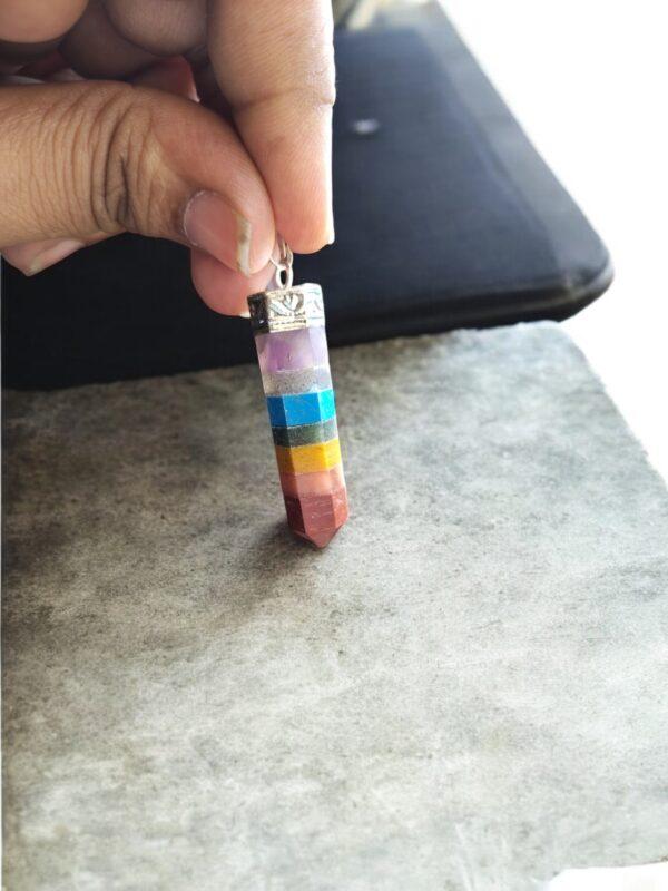 Original and natural 7 chakra pencil pendant