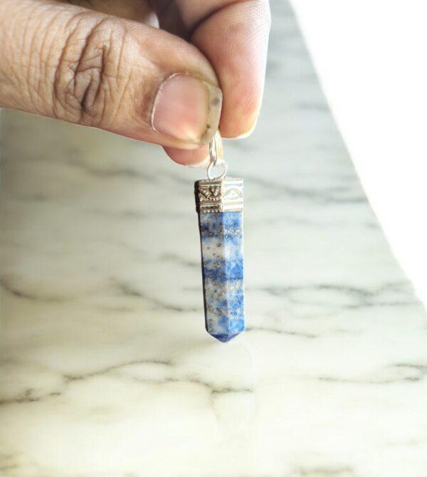 Original Lapis lazuli crystal pencil pendant